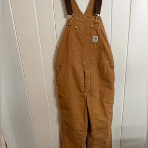 Carhartt R02 Union Made USA Bib Overalls 44x32 Brown